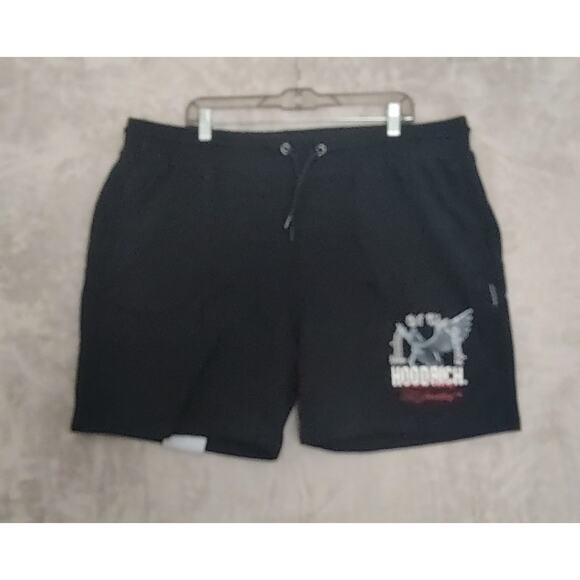 Hoodrich, Mens Shorts, Size 2XL, Black, Pockets, Drawstring, Logo, 100% Cotton - Picture 1 of 10